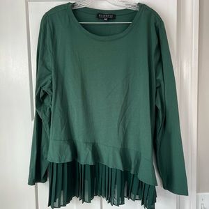 ELOQUII Pleated Tiered Top